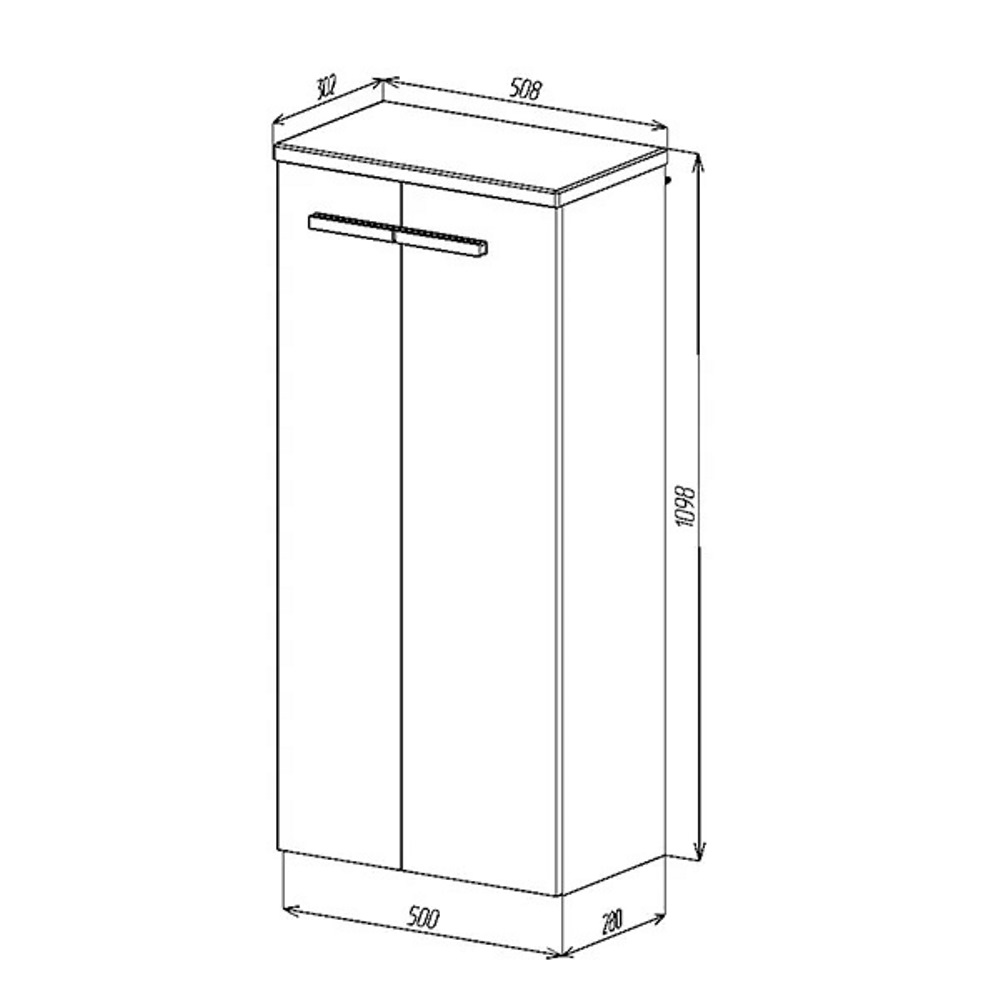 Пенал подвесной Viant Мюнхен 51 Белый VMUN50BEL-PENP Пенал подвесной Viant Мюнхен 51 Белый VMUN50BEL-PENP — изображение 3
