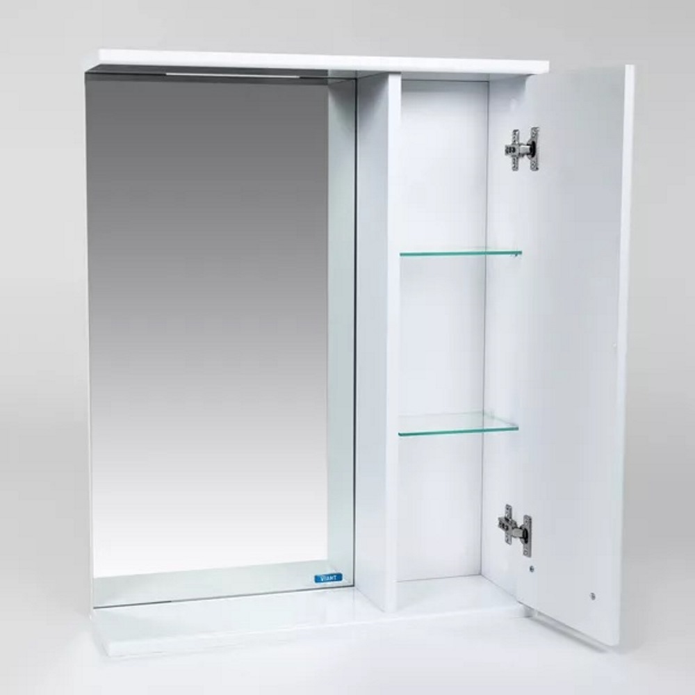 Шкаф зеркальный Viant Прага 55 правый Белый VPRA55-ZSHR Шкаф зеркальный Viant Прага 55 правый Белый VPRA55-ZSHR — изображение 2