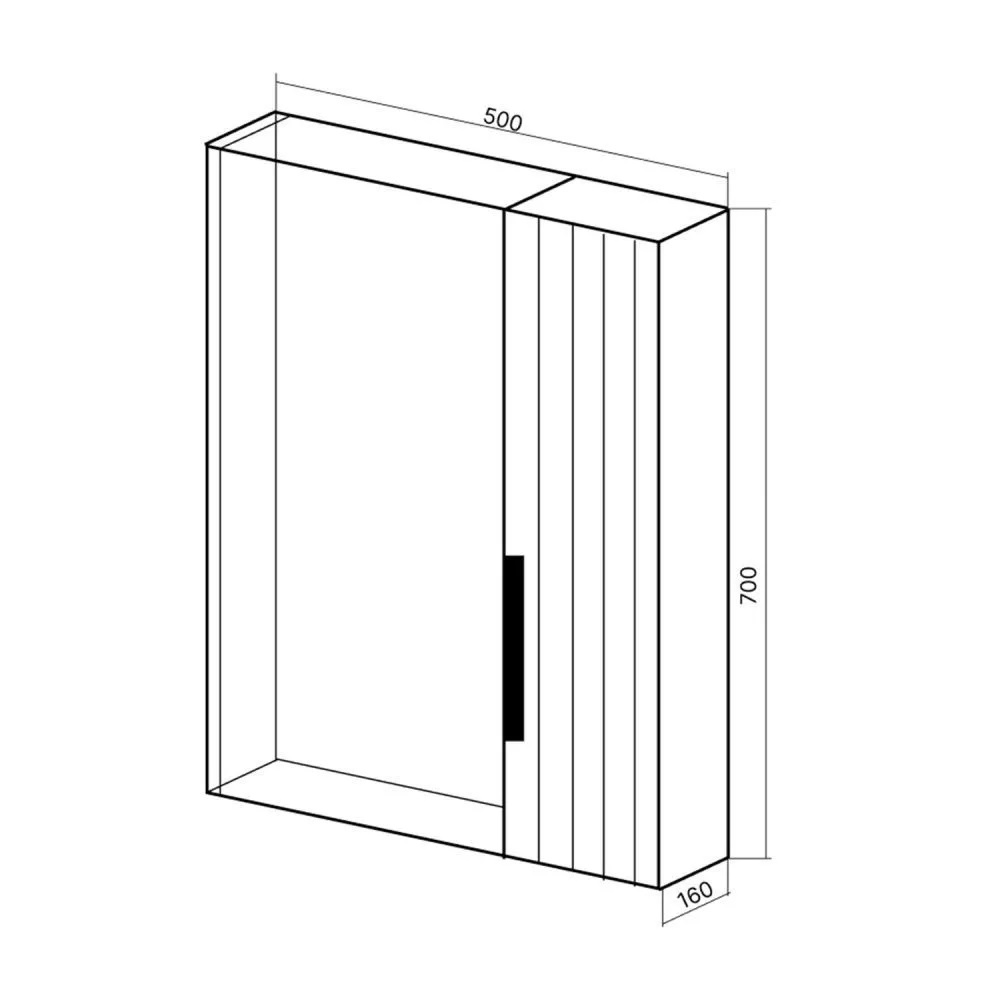 Шкаф зеркальный Viant Сицилия 50 правый Капучино VSIC50CAP-ZSH Шкаф зеркальный Viant Сицилия 50 правый Капучино VSIC50CAP-ZSH — изображение 3