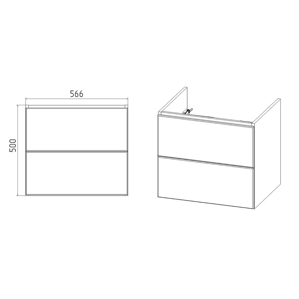 Тумба подвесная Viant София 60 с раковиной Como Графит VSOF60COG-T2YP Тумба подвесная Viant София 60 с раковиной Como Графит VSOF60COG-T2YP — изображение 3