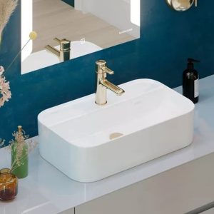 Раковина накладная Sanita Luxe Infinity Shelf 60 Белый глянцевый WB.CT/Infinity/60-C.Shelf/WHT.G/S1