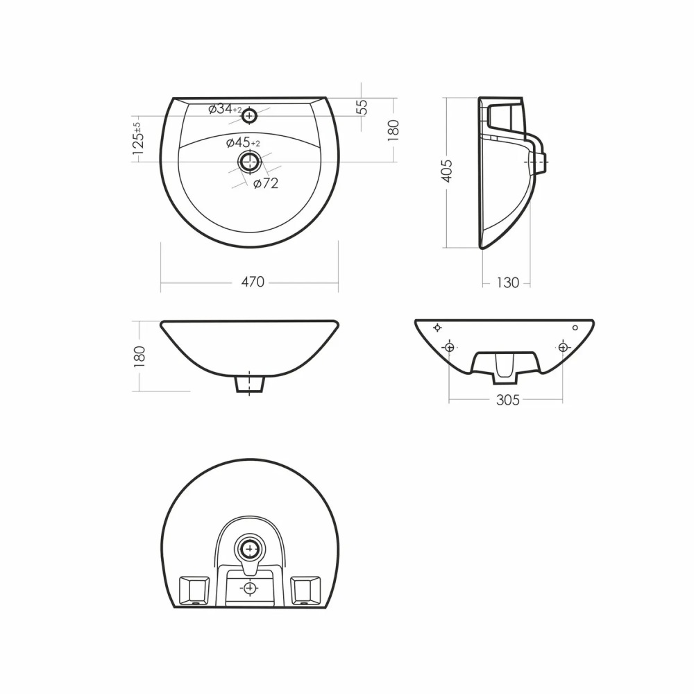 Раковина подвесная Sanita Luxe Аттика 47 Белый глянцевый WB.PD/Attica/48-C/WHT.G/S1 Раковина подвесная Sanita Luxe Аттика 47 Белый глянцевый WB.PD/Attica/48-C/WHT.G/S1 — изображение 4