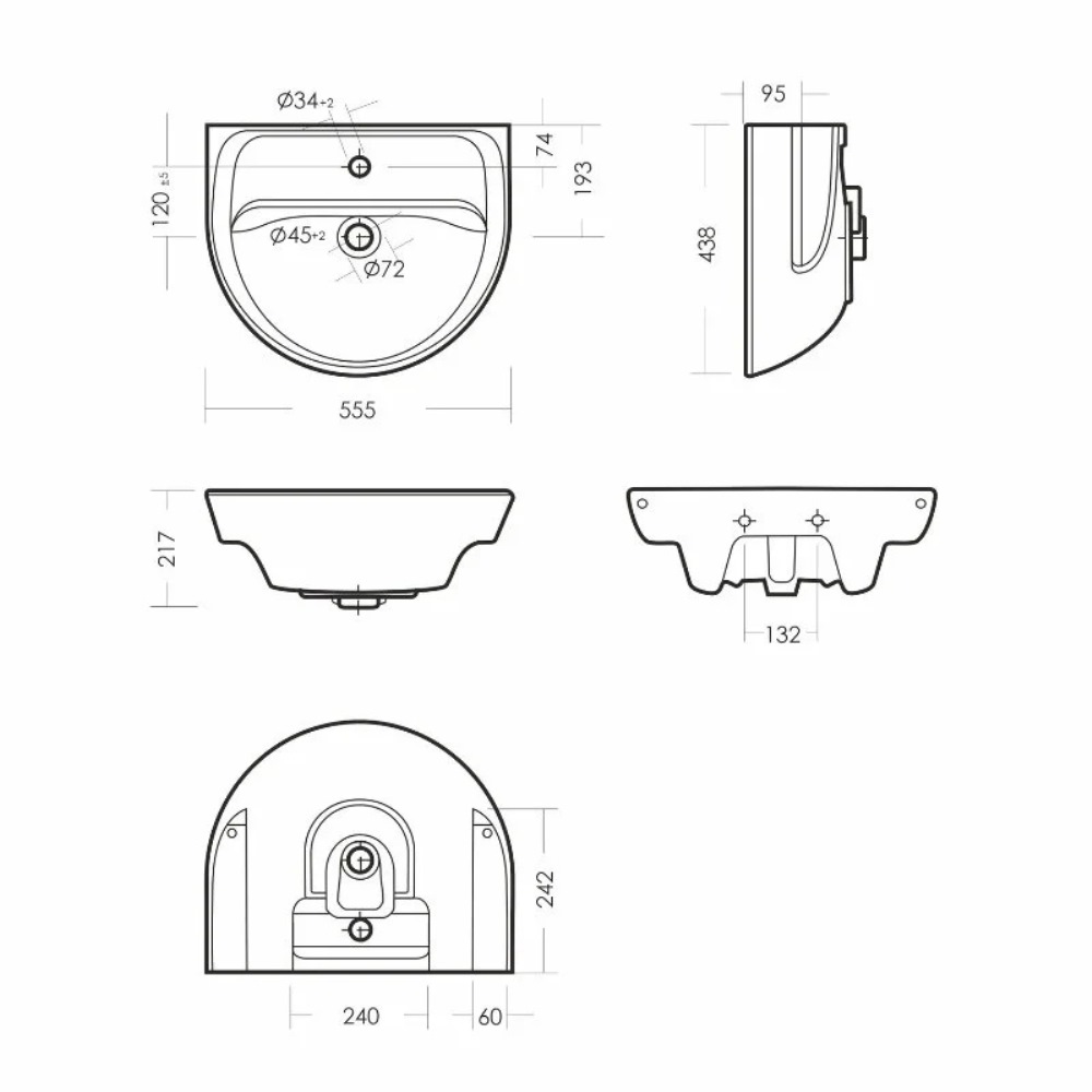 Раковина подвесная Sanita Эталон 55,5 Белый глянцевый WB.PD/Etalon/55-C/WHT.G/S1 Раковина подвесная Sanita Эталон 55,5 Белый глянцевый WB.PD/Etalon/55-C/WHT.G/S1 — изображение 4