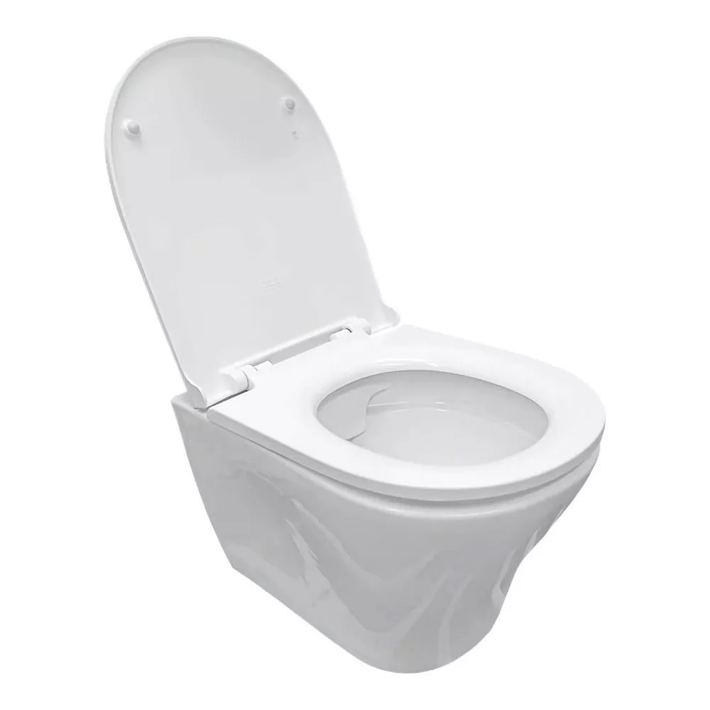 Унитаз подвесной Sanita Luxe Breeze RML с крышкой-сиденье Белый глянцевый WC.WH/Breeze/DM.Rim/WHT.G/S1 Унитаз подвесной Sanita Luxe Breeze RML с крышкой-сиденье Белый глянцевый WC.WH/Breeze/DM.Rim/WHT.G/S1 — изображение 2