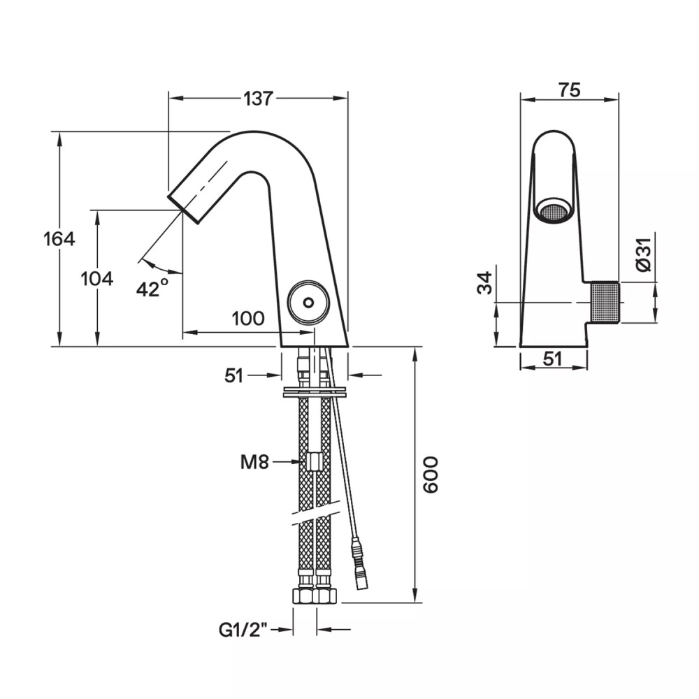 Смеситель для раковины Santek Космо бесконтактный электронный Черный матовый WH5A06019N001 Смеситель для раковины Santek Космо бесконтактный электронный Черный матовый WH5A06019N001 — изображение 3