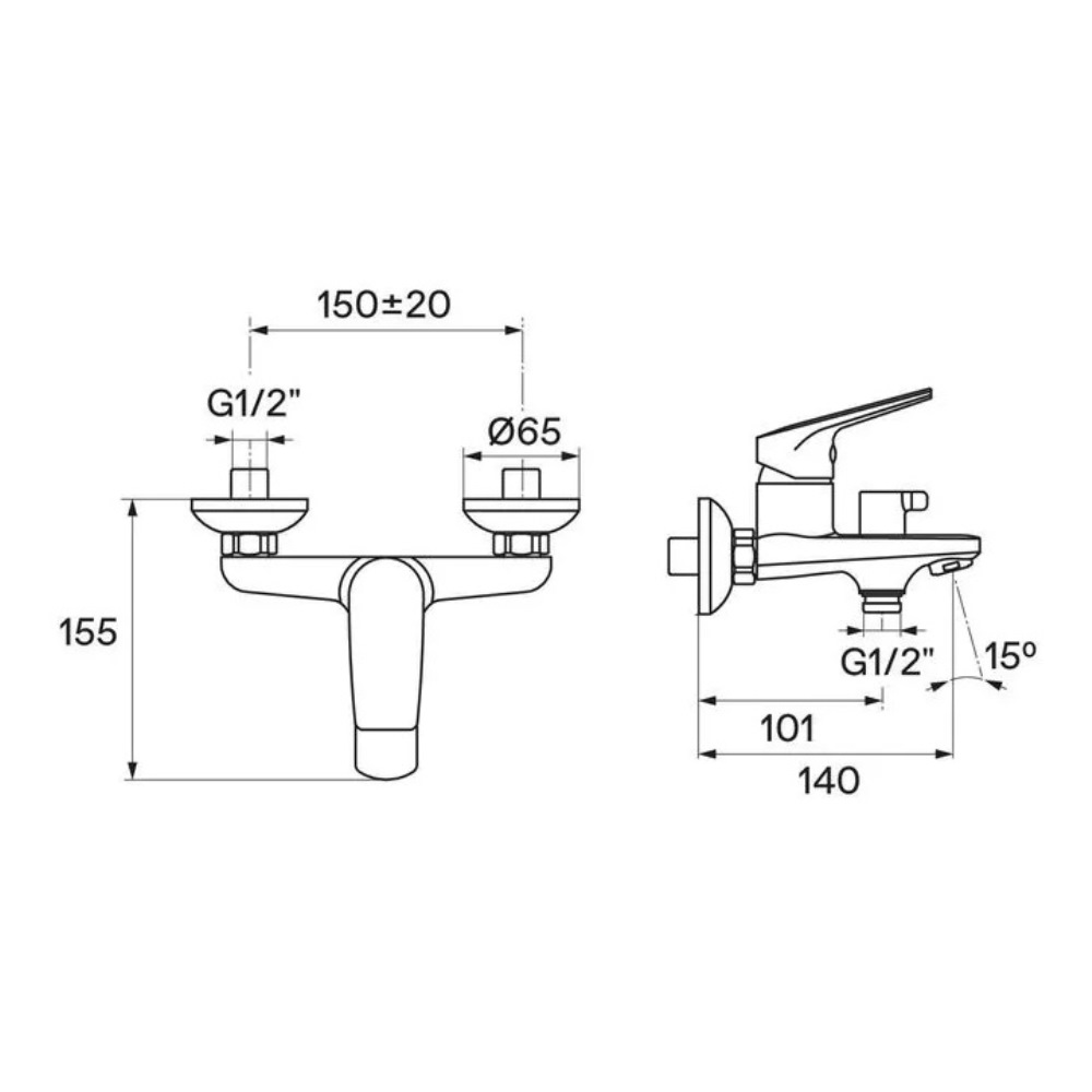 Смеситель для ванны Santek Кант Хром глянцевый WH5A10002C001 Смеситель для ванны Santek Кант Хром глянцевый WH5A10002C001 — изображение 3