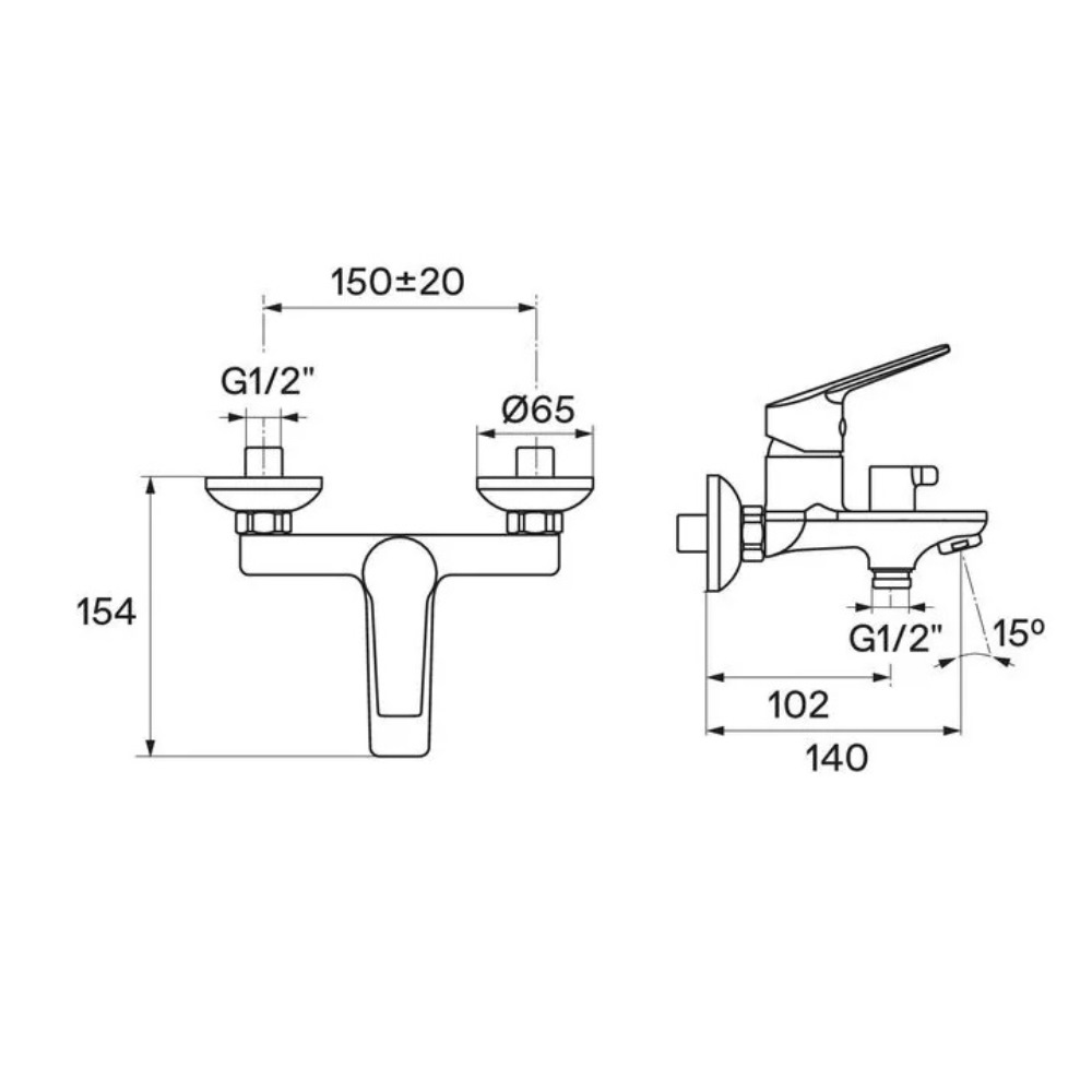 Смеситель для ванны Santek Венга Хром глянцевый WH5A10003C001 Смеситель для ванны Santek Венга Хром глянцевый WH5A10003C001 — изображение 3