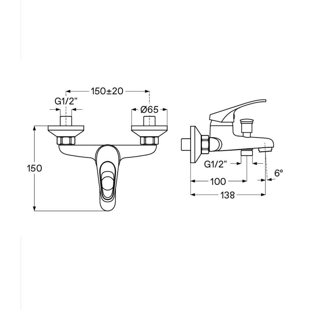 Смеситель для ванны Santek Баус Хром глянцевый WH5A10010C001 Смеситель для ванны Santek Баус Хром глянцевый WH5A10010C001 — изображение 4
