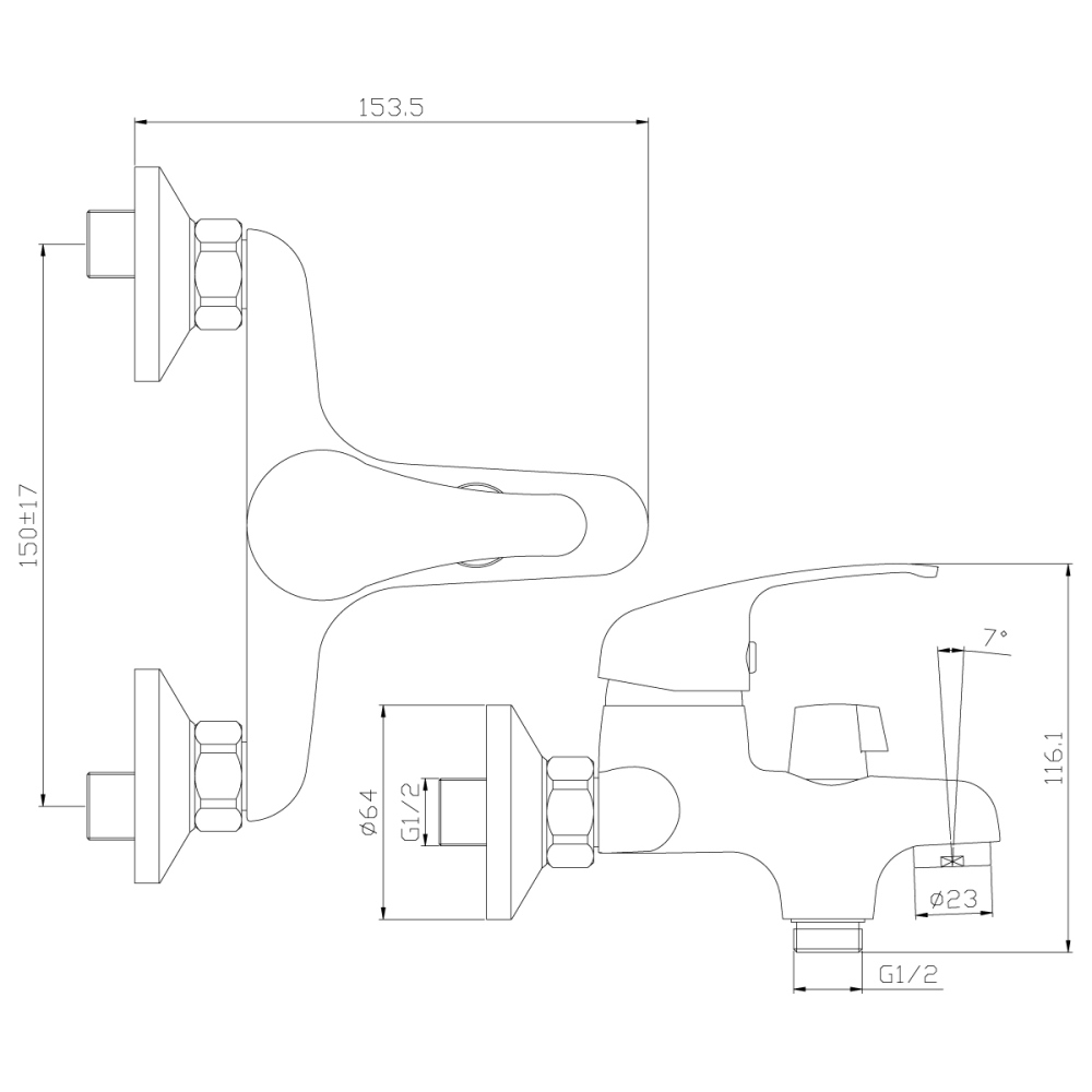 Смеситель для ванны Rossinka Y35 Хром глянцевый Y35-30 Смеситель для ванны Rossinka Y35 Хром глянцевый Y35-30 — изображение 2