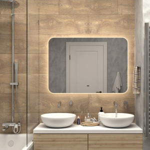 Зеркало Агата Burzhe 100 с бесконтактным сенсором, часами, подогревом ЗЛП3123