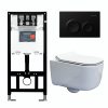 Инсталляция Comforty с унитазом 102 и кнопкой смыва Черный матовый 00-00022017CF