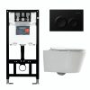 Инсталляция Comforty с унитазом CF40513R и кнопкой смыва Черный матовый 00-00022734CF