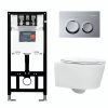 Инсталляция Comforty с унитазом CF41273WH и кнопкой смыва Хром глянцевый 00-00022738CF