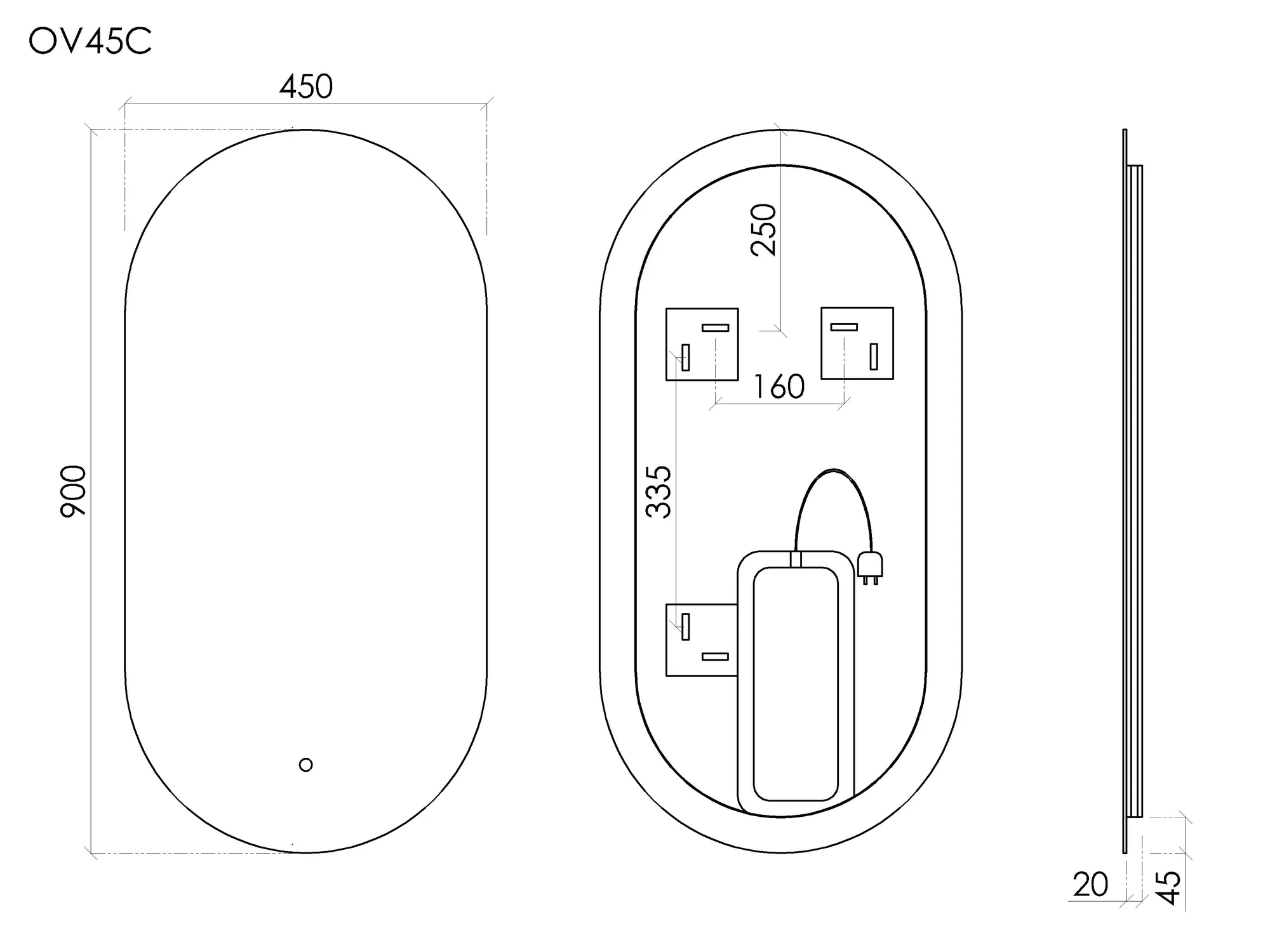 Мебель для ванной Sancos Oval OV45C Мебель для ванной Sancos Oval OV45C