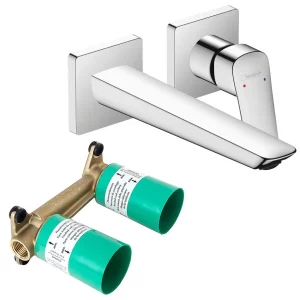 71256000S Set HG Logis Fine смеситель для раковины из стены (71256000+13622180)