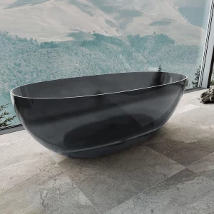 Ванна прозрачная Vincea VBT 170х75 Черный глянцевый VBT-6T01B