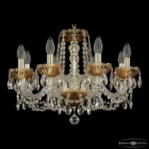 Люстра хрустальная 5402/8/195 G Amber/M-1G Bohemia Ivele Crystal (Богемия Ивеле Кристалл)